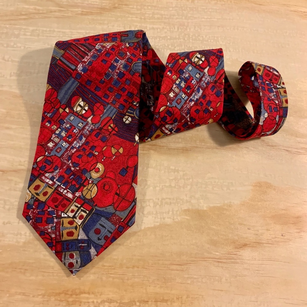 3/$20 Structure Red Italian Brumwolle Cotton Men’s Tie